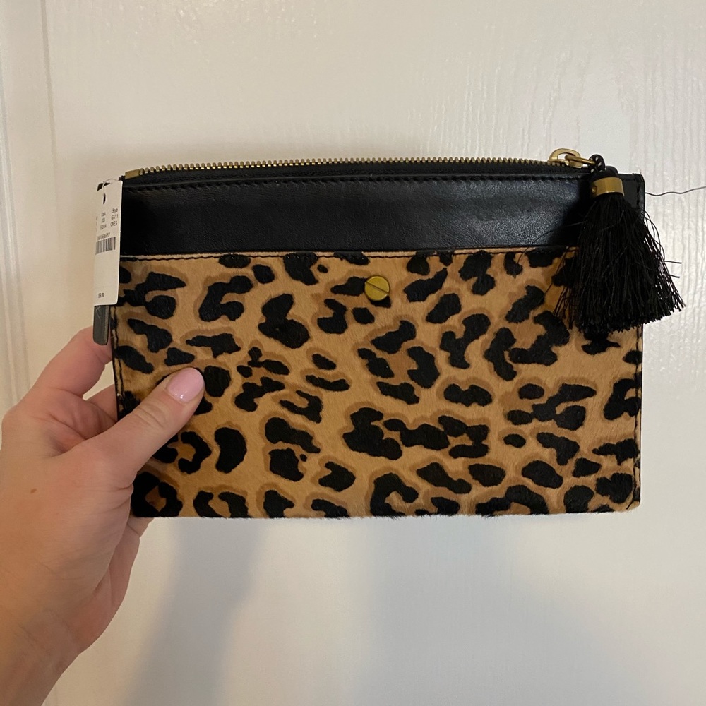J. Crew NWT LEOPARD POUCH